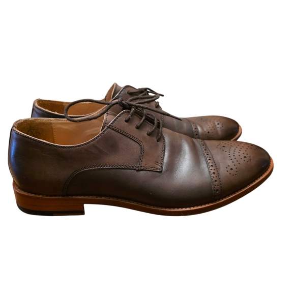 Warfield & Grand Men's Classic Brown Leather Oxford Shoes Size 10 - Picture 6 of 12